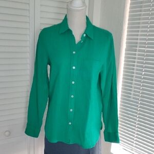 J. Crew Classic Green Button-Down Shirt